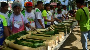 Participants of the 1st Tinungbo festival cookfest display the assorted food that they cooked using the traditional bamboo which is ready to be served for the thousands of visitors that graced the occasion in Pugo, La Union over the weekend. Rosalia T. See