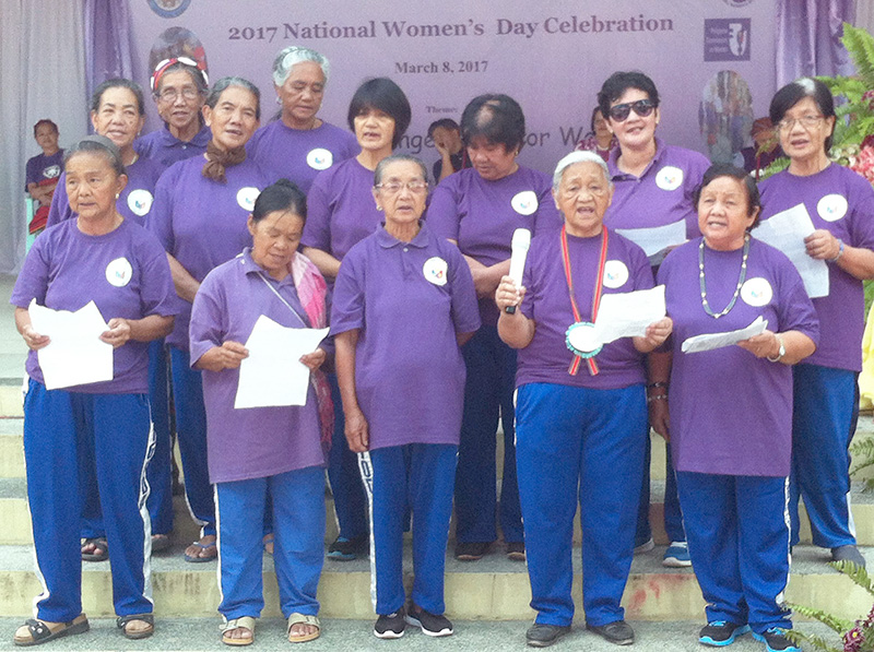 WE MAKE CHANGE WORK FOR WOMEN. Members of the Bontoc Women’s Brigade in their song number during the Women’s Day celebration in Bontoc Mountain Province held March 8, 2017. Ferdie Cariño Castañeda