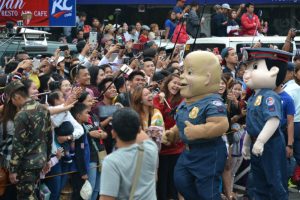 BATO. Even with the known celebrity guests, PNP chief Ronald Dela Rosa's masscot was also a crowd drawer during the Panagbenga 2017 Grand Float parade last February 26. Photo by Carlito Dar - PIA CAR.