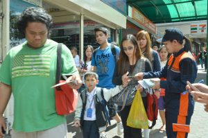 INFORMATION. A member of the Bureau of Fire and Protection (BFP) distributes reading material for the prevention of fire. In 2016, BFP-Baguio recorded 75 fire incidents. (March 13, 2017). JOSEPH B. MANZANO. 