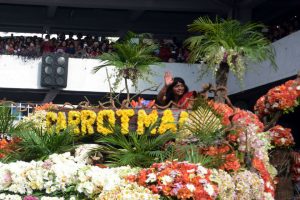 Carrot Man Jeyrick Sigmaton joined the 22nd edition of the Baguio Flower Festival or the Panagbenga 2017 Grand Float Parade in Baguio City over the weekend. RMC PIA-CAR 
