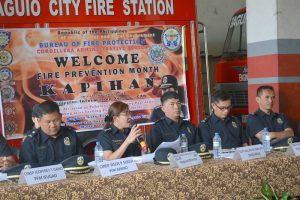 FIRE PREVENTION MONTH CULMINATION – Regional, provincial and city fire officers led by Senior Superintendent Maria Sofia Mendoza, Bureau of Fire Protection-Cordillera Administrative Region, Regional Director, discuss their plans and programs for the upcoming months after the successful conduct of the fire prevention month activities. (April 2, 2017) ROSALIA T. SEE