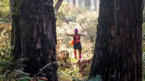 SMELL OF PINE. Manila runner Laarni Burgos tests the pine tree filled Old Spanish Trail, a part of the 2017 Lang-ay Run 21k route last April 9, 2017. (April 15, 2017) JENNIFER C. GUEVARRA, Photo by WILFREDO DAOAS.