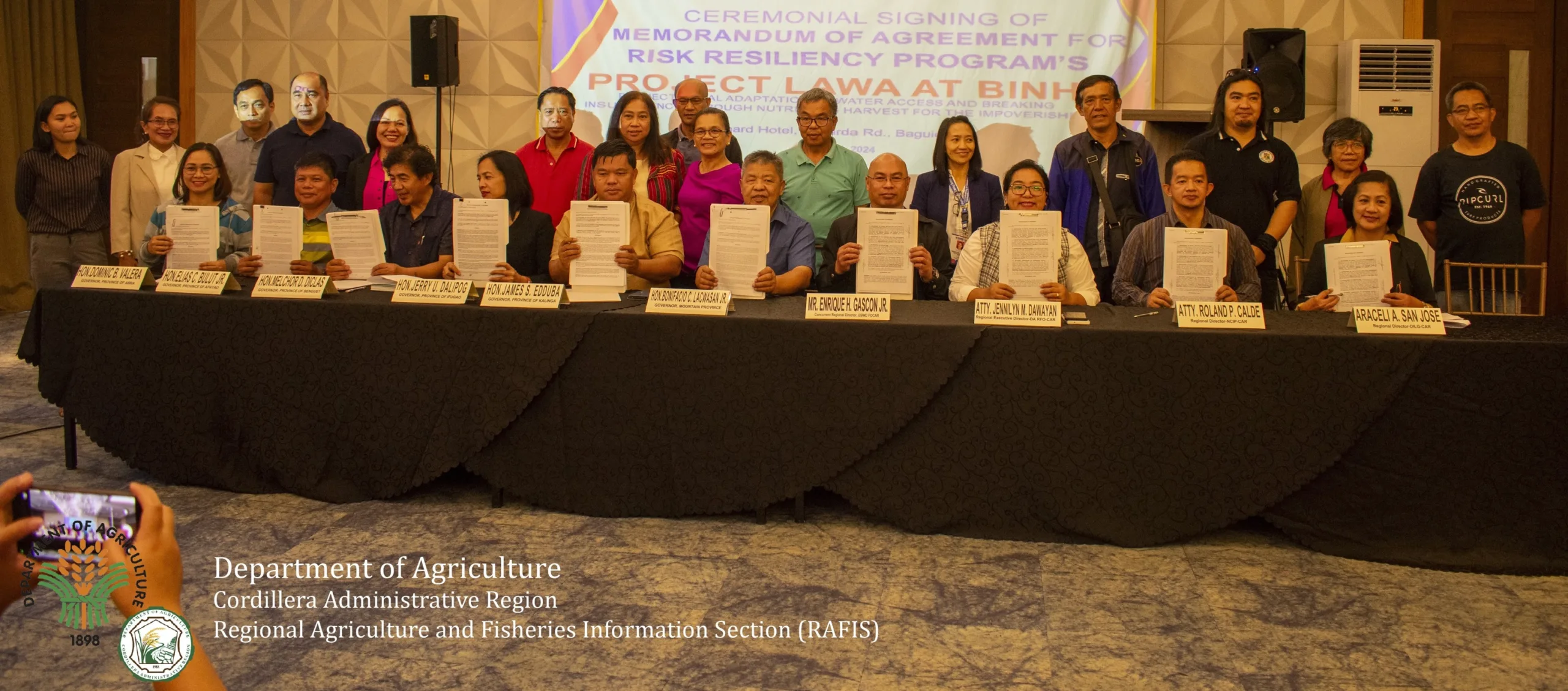 DA, DSWD sign MOA for Project LAWA, BINHI implementation in CAR  